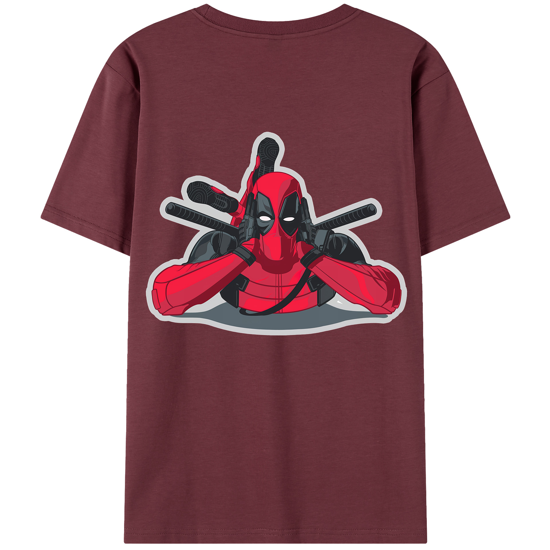 （画像用） Deadpool デッドプール 綿100％半袖Tシャツ（背面プリント）